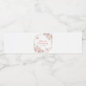 エレガント金ゴールドピンク幾何学的フローラミンス ペットボトルラベル (シングルラベル)