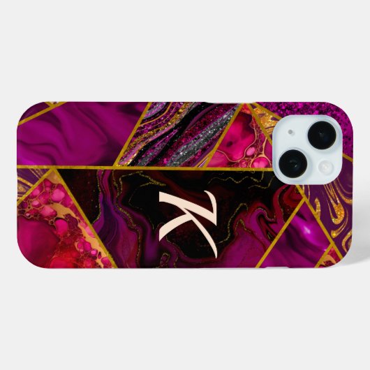 エレガント金ゴールドピンク紫グリッターガーリー Case-Mate iPhoneケース (裏面 (横))