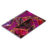 エレガント金ゴールドピンク紫グリッターガーリーsketchbook ノートブック (左側)