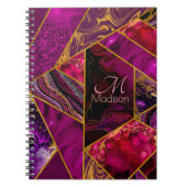エレガント金ゴールドピンク紫グリッターガーリーsketchbook ノートブック (正面)