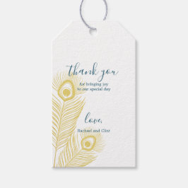 エレガント金ゴールドピーコック結婚の感謝のギフトラベル ギフトタグ