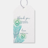 エレガント金ゴールドピーコック結婚の感謝のギフトラベル ギフトタグ (正面)