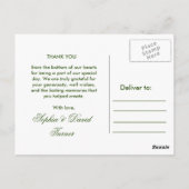 エレガント金ゴールドピーコッ結婚クの感謝 ポストカード (裏面)