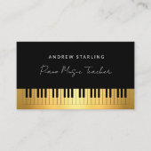 エレガント金ゴールドピ芸術的アノ鍵先生 名刺 (正面)