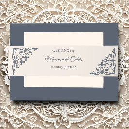 エレガント金ゴールドフィリ結婚グリー 招待状ベリーバンド