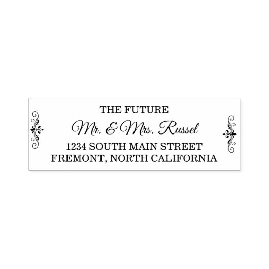 エレガント金ゴールドフィ結婚リグリー差出人住所 セルフインキングスタンプ (デザイン)