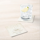 エレガント金ゴールドフェアユタリークラウン結婚ズ スクエアペーパーコースター (インサイチュ)