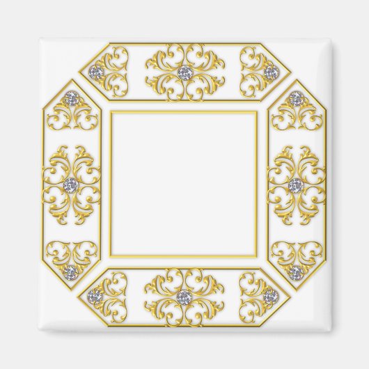 エレガント金ゴールドフェイクとダイヤモンドが自分の磁石を作る マグネット (正面)