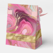 エレガント金ゴールドフェイクとピンクの大理石の好意ボックス フェイバーボックス (裏面サイド)