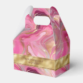エレガント金ゴールドフェイクとピンクの大理石の好意ボックス フェイバーボックス (裏面サイド)