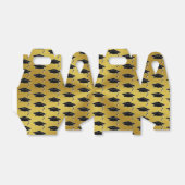 エレガント金ゴールドフェイクとブラックキャップ卒業パーティー フェイバーボックス (折り畳みなし)