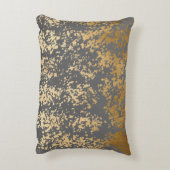 エレガント金ゴールドフェイクと灰色の筆跡 アクセントクッション (裏面(縦))