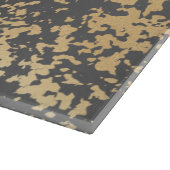 エレガント金ゴールドフェイクと灰色の筆跡 カッティングボード (角)