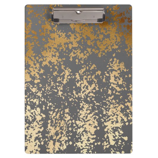 エレガント金ゴールドフェイクと灰色の筆跡 クリップボード (正面)