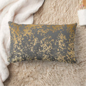 エレガント金ゴールドフェイクと灰色の筆跡 ランバークッション (ブランケット)