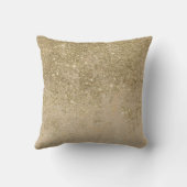エレガント金ゴールドフェイクグリッターアイボリー大理石模様 クッション (裏面)