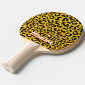 エレガント金ゴールドフェイクグリッターアニマルプリント3Dモノグラム 卓球ラケット (正面アングル)