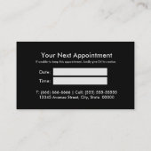 エレガント金ゴールドフェイクグリッターブラックダイヤモンドモノグラム 予約カード (裏面)