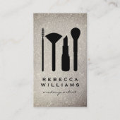 エレガント金ゴールドフェイクグリッター化粧設定 名刺 (正面)