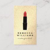 エレガント金ゴールドフェイクグリッター口紅 名刺 (正面)
