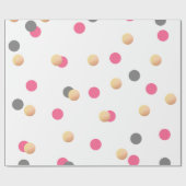 エレガント金ゴールドフェイクグレイ紙吹雪点 ラッピングペーパー (フラット)