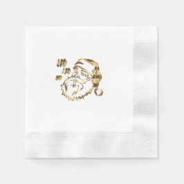 エレガント金ゴールドフェイクサンタクロース父クリスマス昼寝 縁ありカクテルナプキン