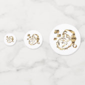 エレガント金ゴールドフェイクサンタクロース神父クリスマス コンフェッティ (正面)