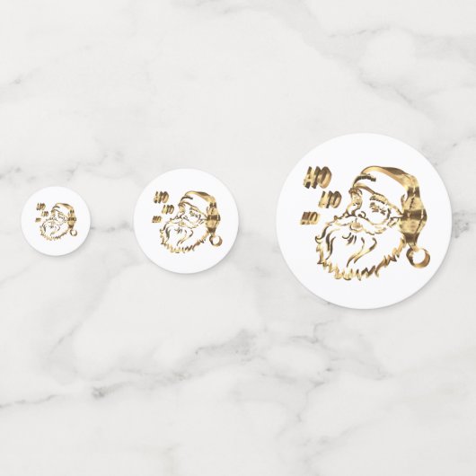 エレガント金ゴールドフェイクサンタクロース神父クリスマス コンフェッティ (裏面)