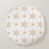 エレガント金ゴールドフェイクスノーフレーク ラウンドクッション (裏面)