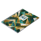 エレガント金ゴールドフェイクターコイズ ノートブック (左側)