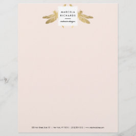 エレガント金ゴールドフェイクドラゴンフライ・デュオ・オン・ピンク レターヘッド