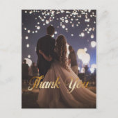エレガント金ゴールドフェイクフォイルありがとうごカスタム ポストカード (正面)