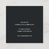 エレガント金ゴールドフェイクブラック筆跡S スクエア名刺 (裏面)