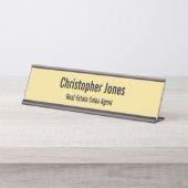 エレガント金ゴールドフェイクプロフェッショナルClasy Officeタイトル デスクネームプレート (正面)