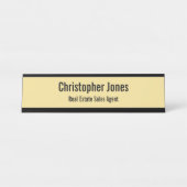 エレガント金ゴールドフェイクプロフェッショナルClasy Officeタイトル デスクネームプレート (正面)