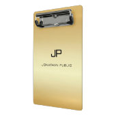 エレガント金ゴールドフェイクモノグラム ミニクリップボード (アングル2)