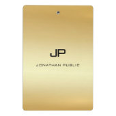 エレガント金ゴールドフェイクモノグラム ミニクリップボード (裏面)