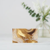 エレガント金ゴールドフェイク及び大理石名刺 割引カード (スタンド正面)