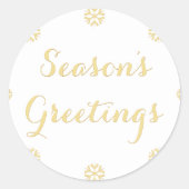 エレガント金ゴールドフェイク季節のごあいさつ ラウンドシール (正面)