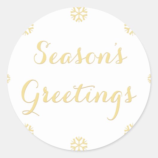 エレガント金ゴールドフェイク季節のごあいさつ ラウンドシール (正面)