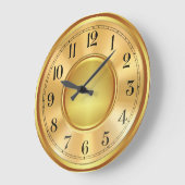 エレガント金ゴールドフェイク時計顔イラストレーション ラージ壁時計 (傾斜)