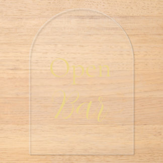 エレガント金ゴールドフェイク箔アーチアクリルオープンバー標識 アクリル招待状