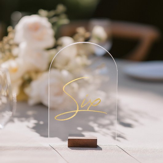 エレガント金ゴールドフェイク箔アーチアクリルテーブル番号 アクリル招待状