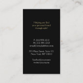 エレガント金ゴールドフェイク紙吹雪ドットのパターン黒 名刺 (裏面)