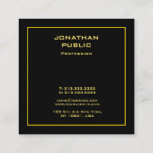 エレガント金ゴールドフェイク(黒) スクエア名刺 (裏面)