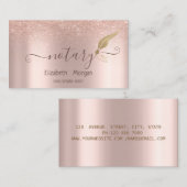 エレガント金ゴールドフェザー公証人バラ金ゴールドグリッター 名刺 (正面/裏面)