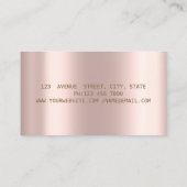 エレガント金ゴールドフェザー公証人バラ金ゴールドグリッター 名刺 (裏面)