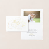 エレガント金ゴールドフォイルス結婚ト写真感謝していYou 箔カード (ディスプレー)