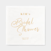 エレガント金ゴールドフォイル文字ブライダルシャワーパーティー 箔ナプキン (正面)