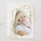 エレガント金ゴールドフォトサプライズ60誕生日 招待状 (裏面)